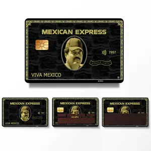 Mexico Debit Card Stickers - Black Gold 4-Pack Credit Card Stickers