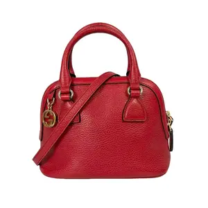 Pre-owned leather Shoulder Bag Gucci Cherry Red Soho Microguccissima Dome Shoulder Bag