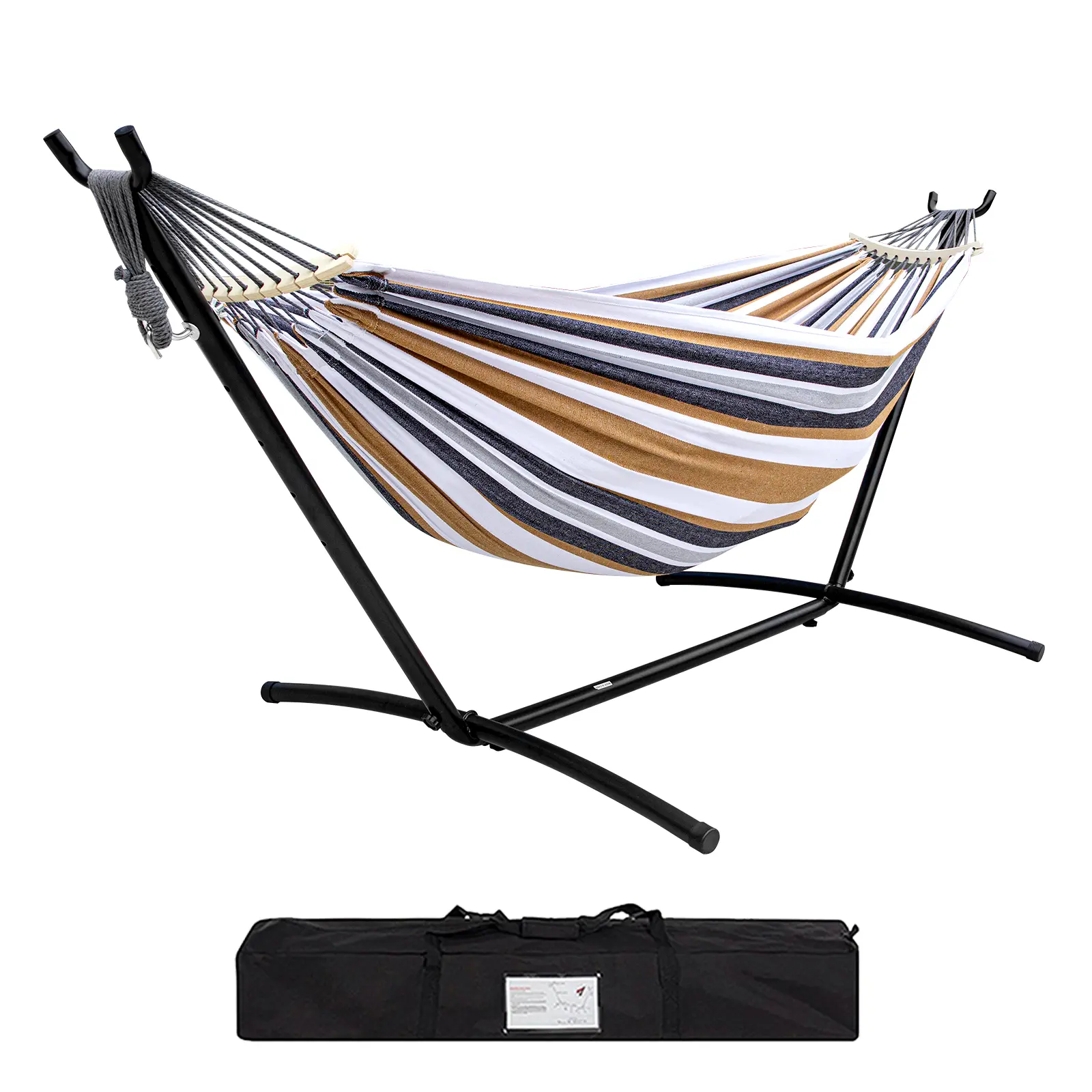 Hammock with Stand Included 450lb Capacity Steel Stand, Premium Carry Bag Included and Two Anti Roll Balance Beam Hammock with Stand Included 450lb Capacity Steel Stand, Premium Carry Bag Included and Two Anti Roll Balance Beam