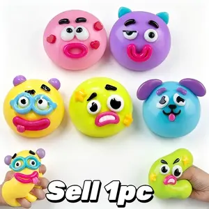 New Smushers Squishy Cutie Toy - Funny Face Curiosities, Dog Face Swap, Soft Moldable, Stress Relief, Safe Maltose Material, Portable Sensory Decompression