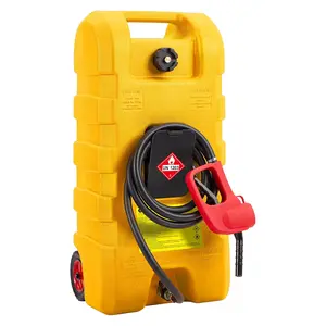 15 gal Gas Caddy, Industrial  Tank and Gas Can Combo, Built-in Transfer Pump with 10 ft Hose, Mobile  Container for Marine, Lawn Equipment, Automotive and Commercial Use Station with Car Starter emergency Rotating Ratchet Caliper Piston Press Tool fuel