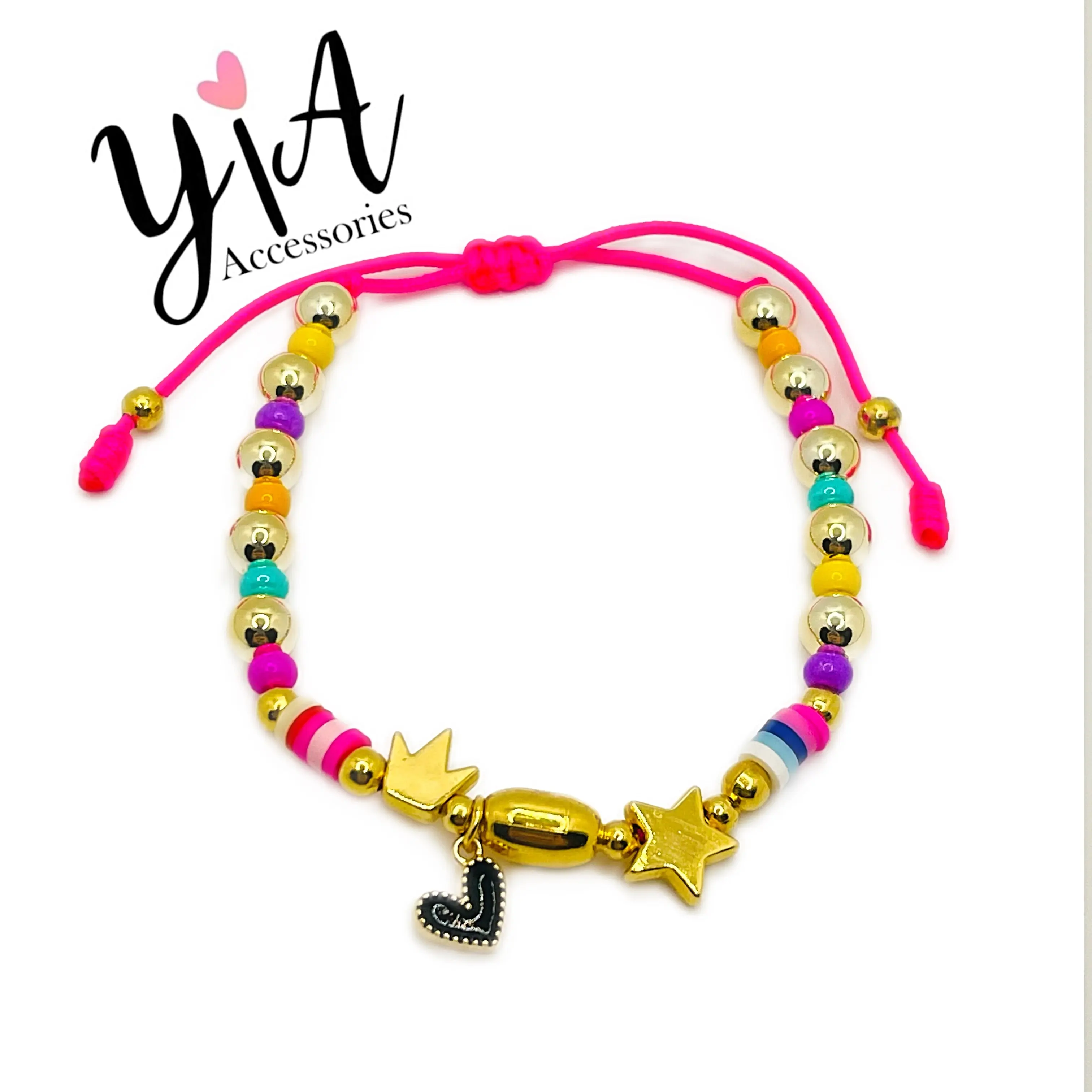 Unisex Beaded Bracelet Set - Adjustable Charm Design, Bracelet Stacks, Gold Aesthetic Trendy Costume Jewelry Accessories