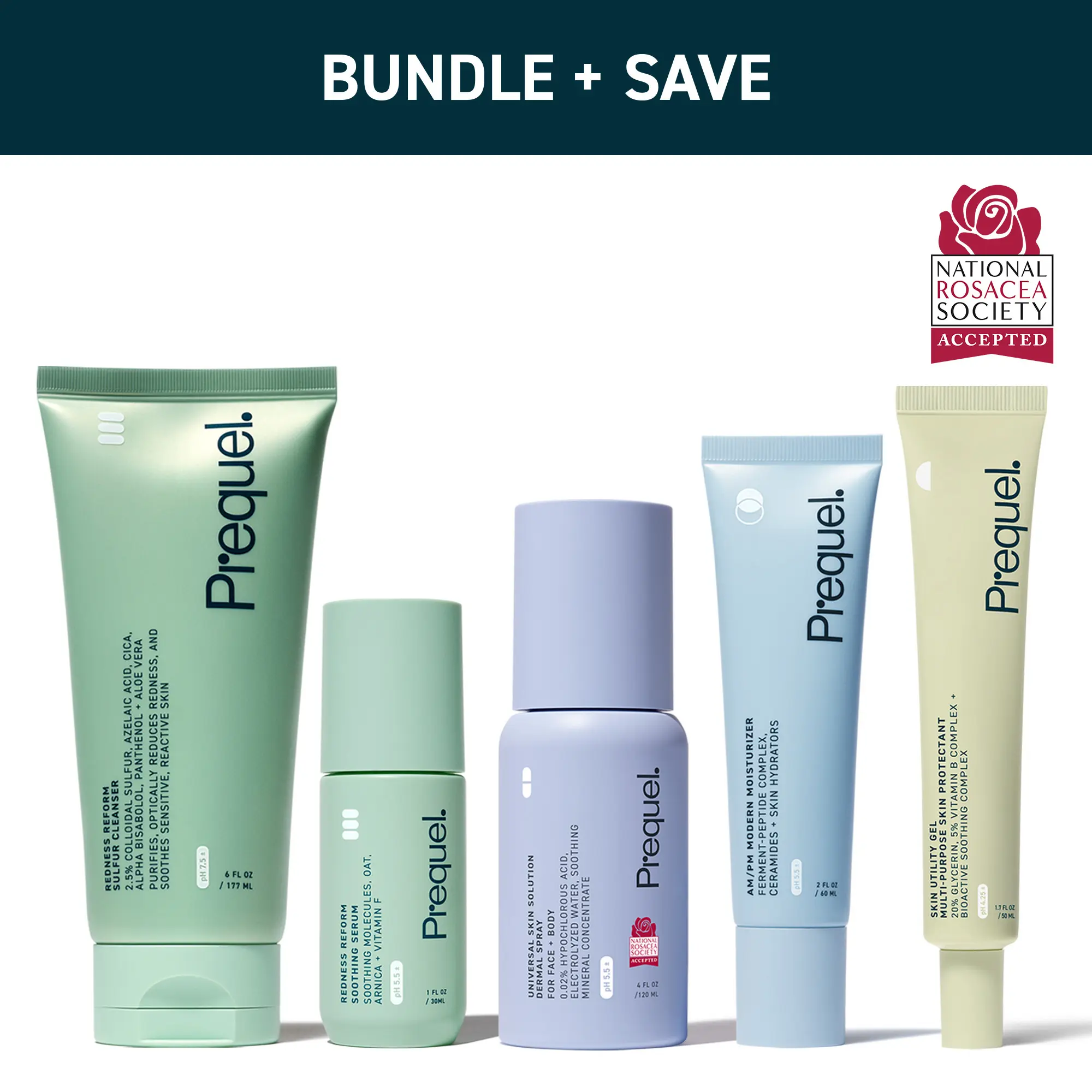 [PREQUEL] NEW The Rosacea Seal Bundle - 5 National Rosacea Society Seal of Accepted Skincare Products ($91 Value)