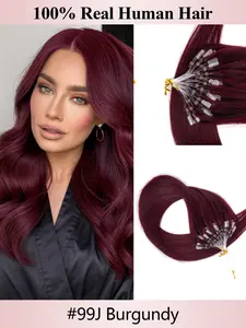 12-22inch 30G Micro Loop Hair Extensions Human Hair Micro Link HairPieces Soft Glue With Micro Loop Line Straight Natural Hair