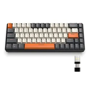 MAGIC-REFINER RK68 60% Wireless Mechanical Keyboard, Bluetooth 5.0/2.4GHz with Dual Mode 2-in-1 Receiver, Compact 68-Key Hot Swappable Gaming Keyboard, Linear Red Switch for PC Mac Xbox Smartphone