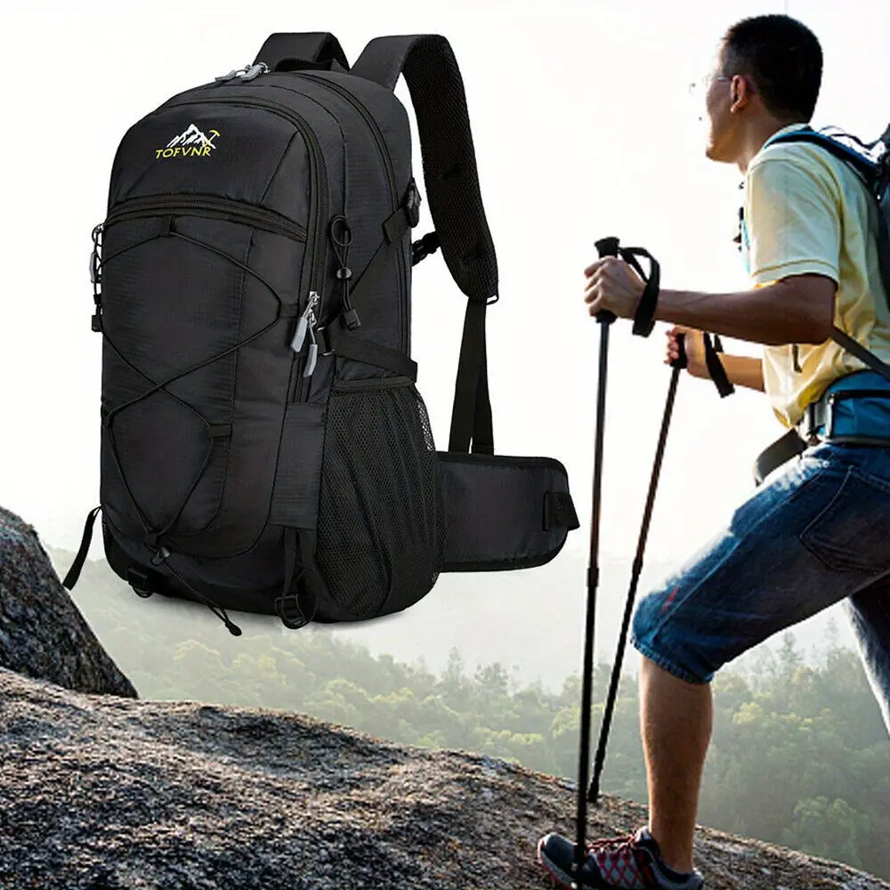 60L Outdoor Hiking Backpack for Men & Women – Portable Lightweight Waterproof Polyester Travel Bag for Camping, Trekking & Adventure, Durable Breathable Design, Multi-Compartment Storage, Comfortable Padded Straps, Ideal for Weekend Getaways & Long Trips