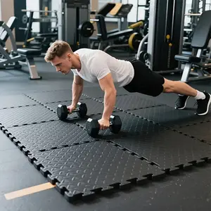 12-piece Interlocking Floor Mats - Thickened Foam Tiles, Non-Slip Gym and Yoga Mat Set, Suitable for Home Gyms, Garages, Studios, Pet Areas, and Sports Floors (DM382)