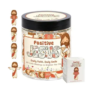 Positive Jesus Jar with 60 Cards Bible Verse Affirmations Christian Encouragement Gift for Women