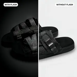 Reflective Slides for Men and Women  Full 3M Reflective Sandals with Adjustable Straps, Arch Support & Anti-Slip Sole, Comfortable Footwear for Wide or Narrow Feet, Light-Up Slide Sandals for Day & Night Wear