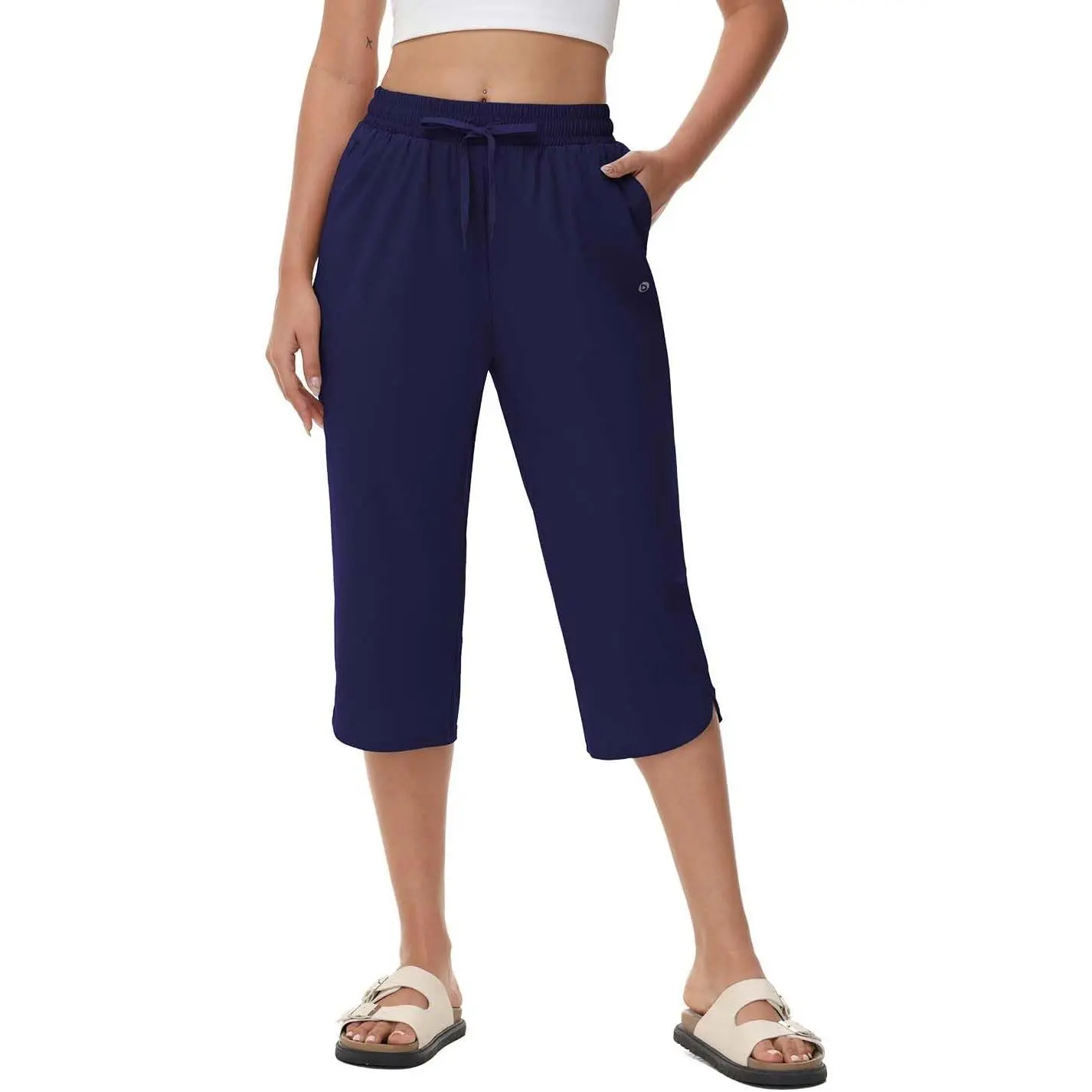baleaf Women's Capris Pants 18" Knee Length Modest Swimsuits Quick Dry Bathing Suit Bottoms with Pockets