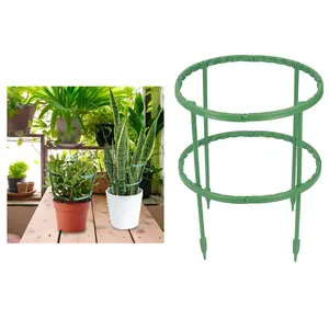 8-Pack Plant Support Stands, Metal Half-Circle Search Rings, Plastic Cage Frame, Short Stem Flower Pot Climbing Rack, Indoor Plants, Garden Arch Trellis, Climbing Planting Stand