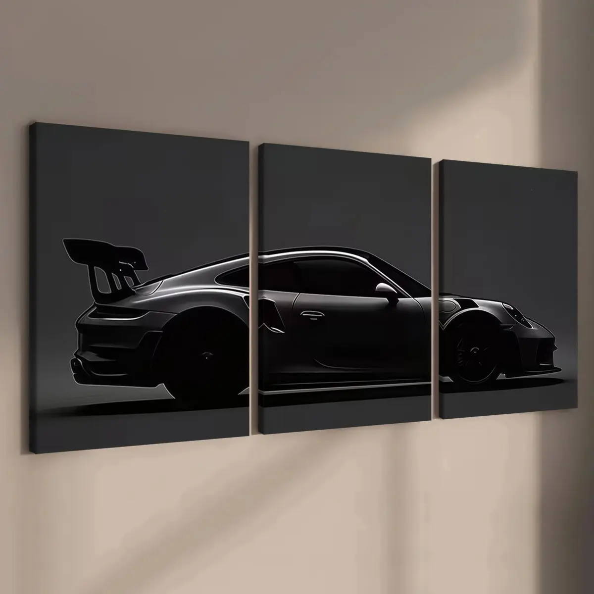 3-Pack Wood Frame Canvas Posters, Super Car Design, Modern Art, Decorative Wall Art, Decoration Items, Waterproof, Ideal for Living Room, Bedroom, Office Wall Decor