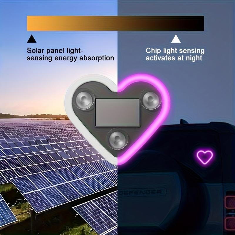 Wireless Solar Car LED Light |   Heart Shape |   Strong Grip Window Decor