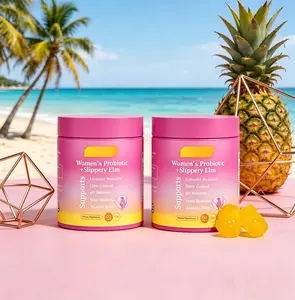 Her Juicy Feminine Probiotics Gummies- All in One Solution with Slippery Elm and Prebiotics&Lactobacillus Probiotic Blend for Women's pH Balance and Dryness - Hawaiian Pineapple Gummies 60 Counts Women's Probiotics