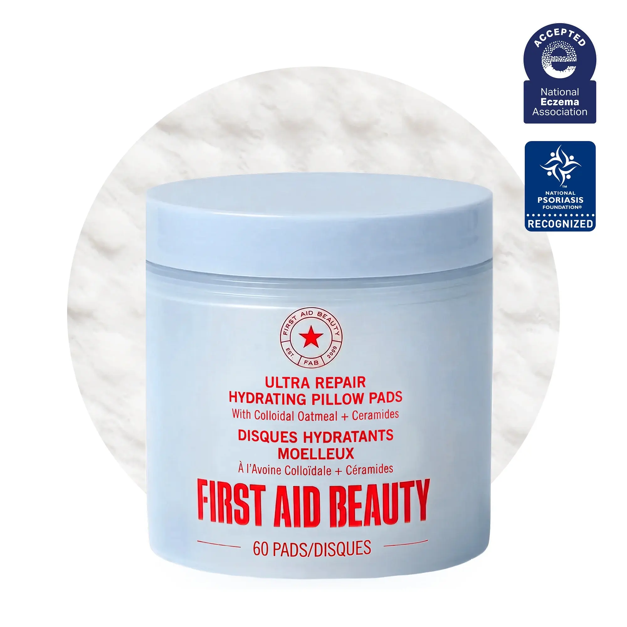 First Aid Beauty Ultra Repair Hydrating Pillow Pads with Colloidal Oatmeal + Ceramides