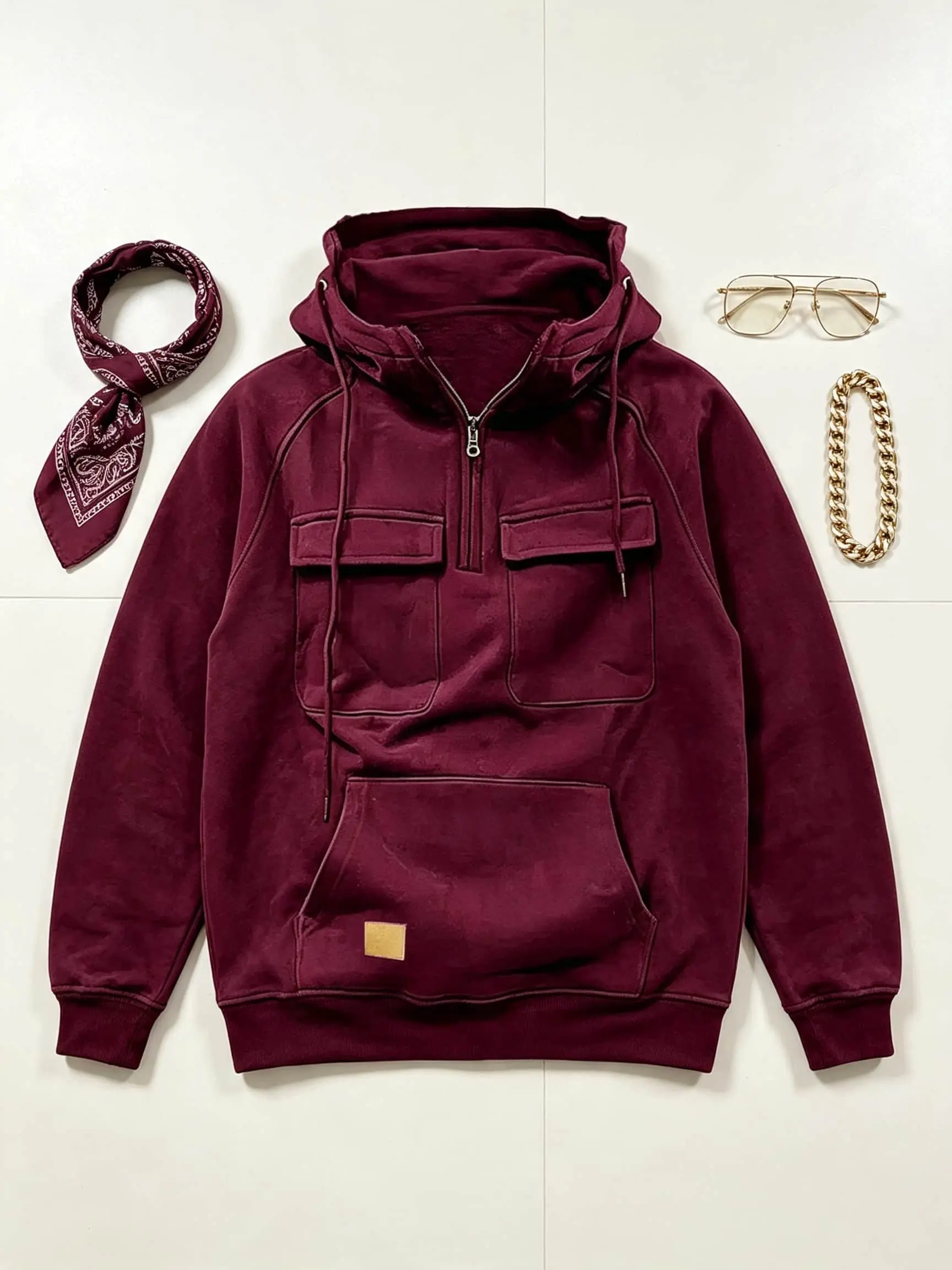 Cargo Hoodies For Men Tactical Sweatshirt Quarter Zip Cargo PulloverHoodies Workout Gym Men Fashion Outdoor Hoodies Menswear Casual Tops