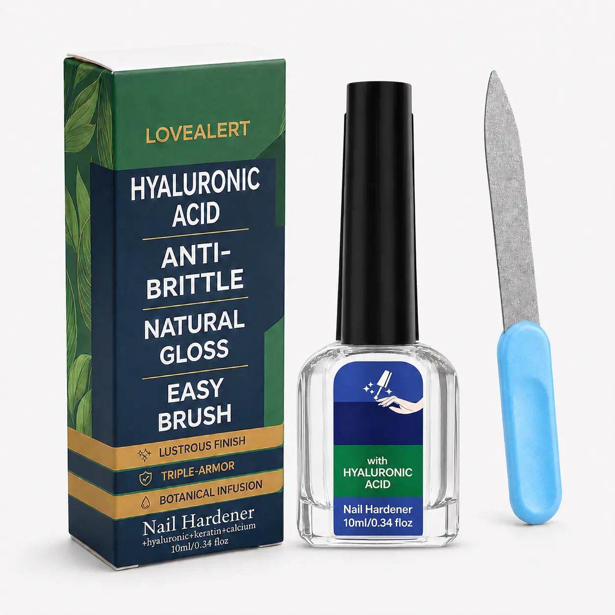 LOVEALERT-Complete Nail Revival Kit: Hyaluronic Serum for Stronger, Smoother Nails