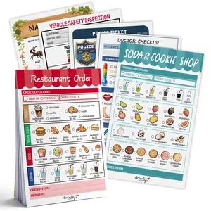 6 Count Playtime Notepads for Kids - 40 Pages of Imaginative Role Play - Durable Tear-Off Pages - Perfect for Preschool Kindergarten & Homeschooling - Enhances Creativity & Social Skills