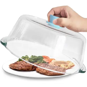 Glass Microwave Splatter Cover for  Tall Microwave Cover with  Knob   Safe 10in Plate Splatter Guard Lid With Vent Hole  Dishwasher Safe