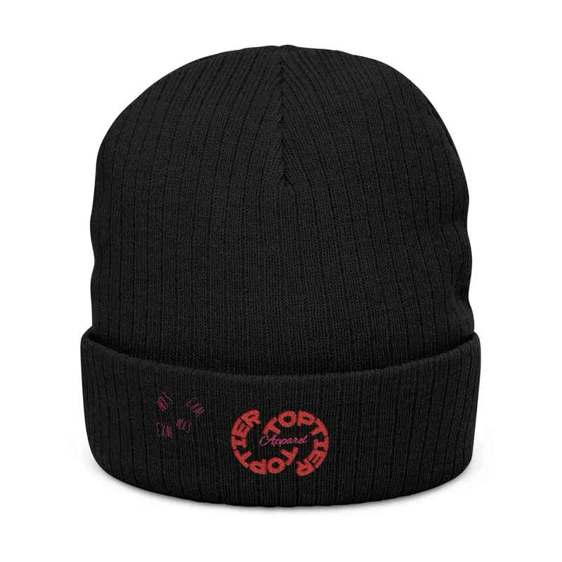 Top Tier Apparel Black Wx3 Fashion Beanie with Red Embroidered Logo