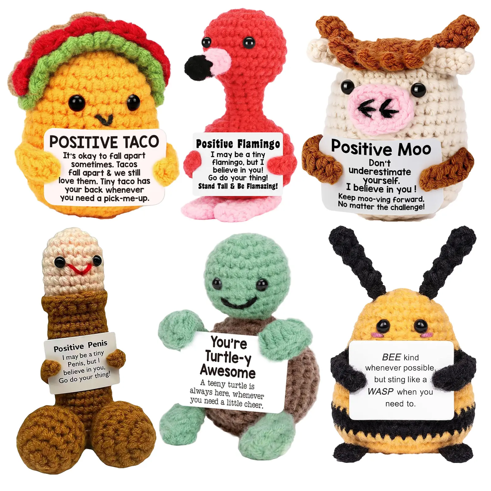 Handmade Knitted Doll Weaving Collection Dolls, Cute Positive Emotions Mini Fun Funny Gifts, Boys and Girls Birthday Party Christmas Valentine's Day Mother's Day Gratitude Teacher's Day Easter Graduation New Year's Day Doll Decoration Gift Ornament