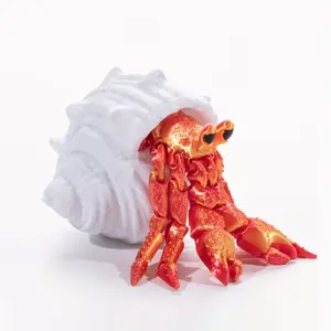 3D Printed Adjustable Jointed Hermit Crab Toy, Decorative, Perfect for Holidays & Party Decor, Flexible Joints, Beautiful Colors, Suitable for Ages 14+, Ornaments, Gift, Decoration, Collectible Figurines