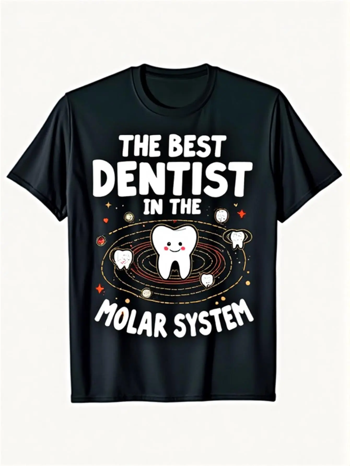Tooth Print, Dental Hygienist Gift T-Shirt, Men'S unisex soft cotton short sleeve t shirt, vintage graphic casual tee for men women teens, perfect birthday holiday gift for camping travel gym daily street casual wear