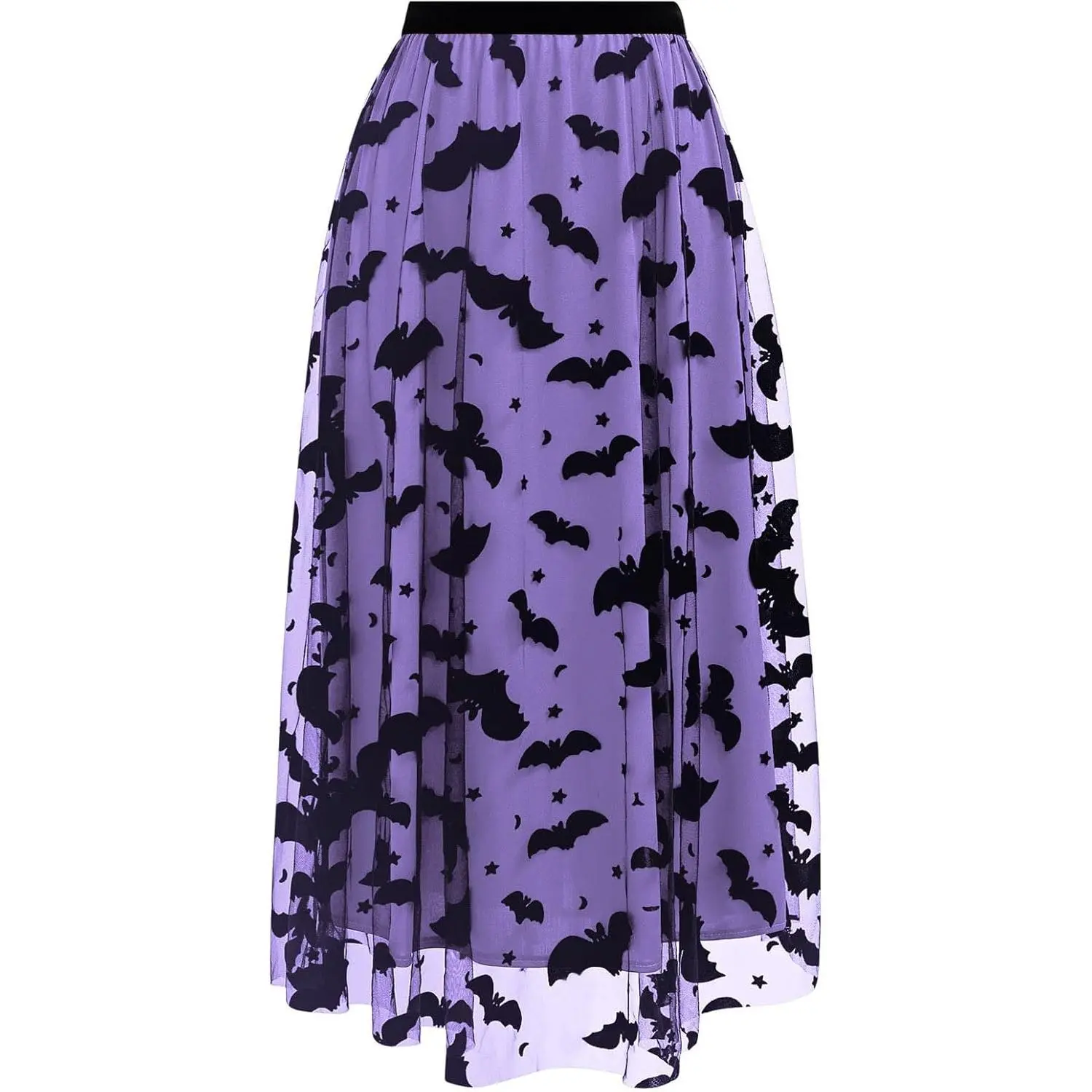 Women's Pumpkin Tulle Tutu Skirt  Bats Elastic Waist  Party Layered Mesh Midi Skirt  Costume
