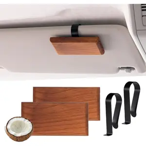 2Pcs Wood Car Scents Air Freshener Visor Clips Diffuser Odors Eliminator (coconut-scented)