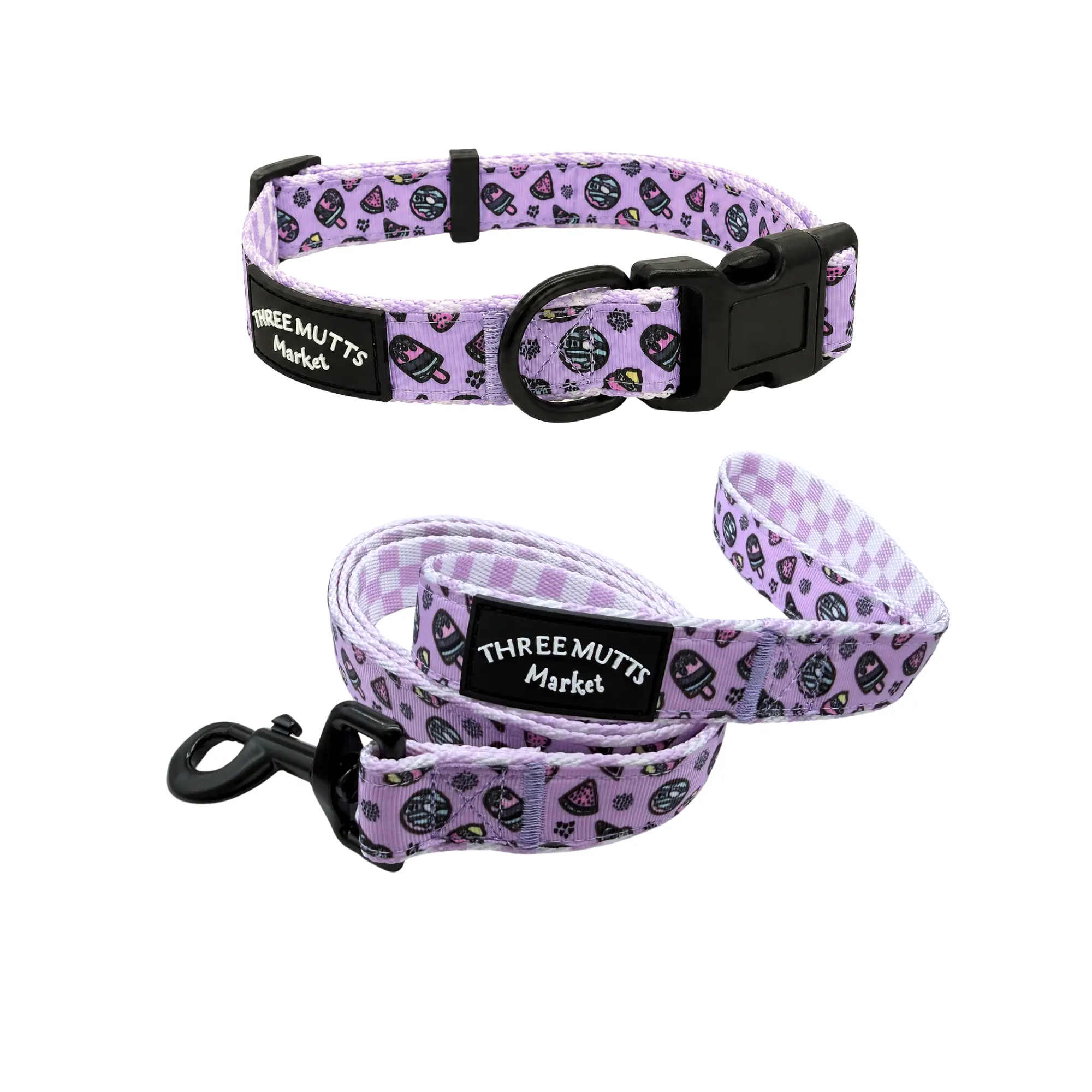 Three Mutts Market Sweet Mutt Dog Collar & Leash Set