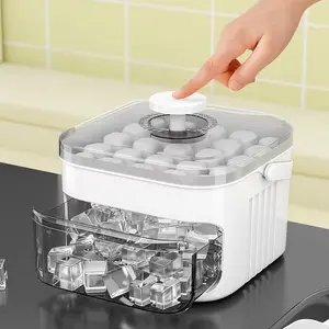 Home Ice Cube Mold Single Piece, Large Capacity, Perfect for Small Refrigerators, Includes Lid, Dual-Layer Storage Container