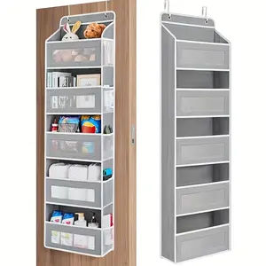5-layer, 15-pocket, door-mounted storage rack - made of heavy-duty 80-gram non-woven fabric, folds up to save space, suitable for use in bedrooms, bathrooms, food storage cabinets.Robust construction, household storage solution