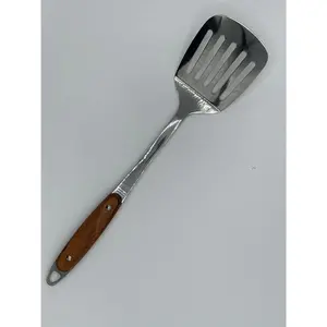Vivicreate Wok Spatula, Stainless Steel Spatula with Heat Resistant Wooden Handle Wok Utensils,Silver/13.5Inch Kitchen