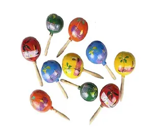 Maracas - Cinco De Mayo - Wooden - 8" - Costume Accessories - 5 Colors