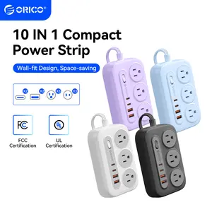 ORICO OG Series 10-in-1 Power Strip 6 AC Outlets 2 USB-A & 2 USB-C Ports Compact Surge Protector with Multiple Outlets for Home Office & Travel 1.5m/3m International Warranty Socket Adapters Plug Splitter-OG
