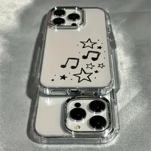 Phone case for iPhone 17/13/12/11/16ProMax/15Pro/14PLUS Air, 13Pro/14/12Pro shock-absorbing and anti-slip phone case, lightweight and trendy design with music symbol suitable for