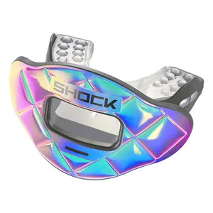 Shock Doctor 3D Iridescent Max AirFlow Football Mouthguard with Extra Large Breathing Channel for Enhanced Airflow and Ultimate Comfort
