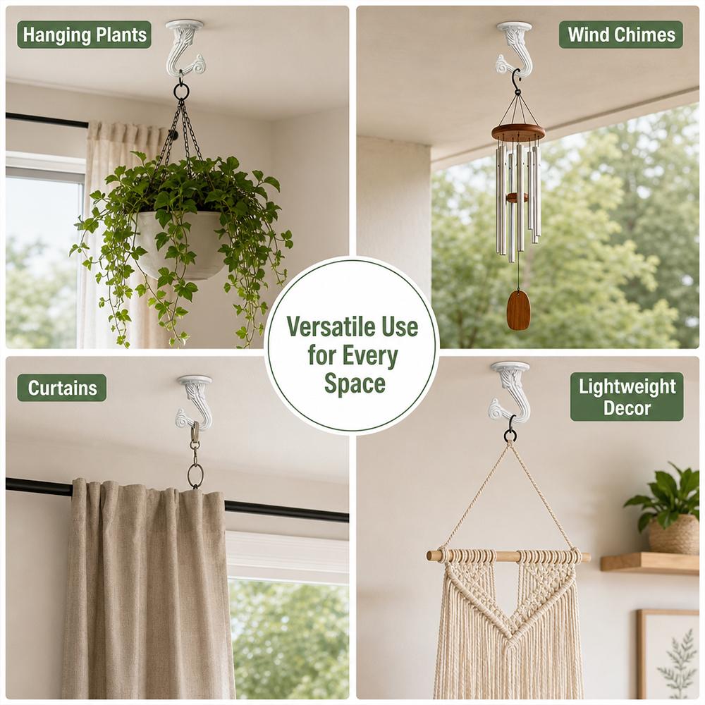 10 Sets Heavy Duty Ceiling Swag Hook Kit with Complete Hardware, Wall & Cavity Mount Metal Hanging Hooks, Perfect for Hanging Plants, Lights and Chains, Easy Install Indoor Ceiling Fixing Accessories sohochic