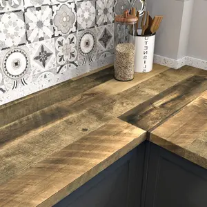 Brown Wood Counter Top Peel and Stick Waterproof Wood Contact Paper, Self Adhesive Rustic Wooden Vinyl Countertop Wrap for Tables Kitchen Cabinets, 15.8" x 78"