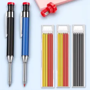 Professional Woodworking Marking Pencil Set 6PCS with Sharpener Anti-Slip Grip for Construction DIY Carpentry Spring Renovation Tools 2 Options Measuring Marker Essential for Woodshop, Tool Kit Set