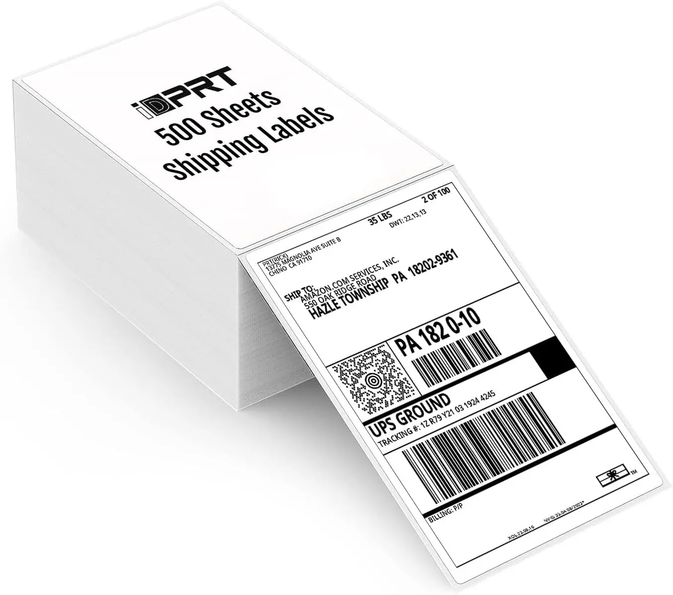 500 Labels – 4" x 6" Direct Thermal Shipping Labels for SP460BT/MT610 Printers, Fanfold Style, Strong Adhesive, Portable Address Labels, Commercial Grade, for Thermal Printers