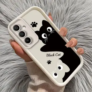 Cartoon Cute Cat Mobile Phone Case for Samsung Galaxy S26 S25 S24 S23 S22 S21 Fe Plus Ultra A13 A14 A15 A16 A17 A33 A34 A35 A36 A52 A53 A54 Note20 Couple Style Fashion Trend Shockproof Drop-Proof Non-Slip Soft New Full Cover Protective Cover