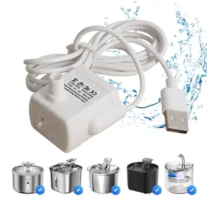 Cat Water Fountain Replacement Water Pump, Ultra-Quiet Pet Water Fountain, USB Powered Adjustable Flow, Pet Water Fountain Accessories