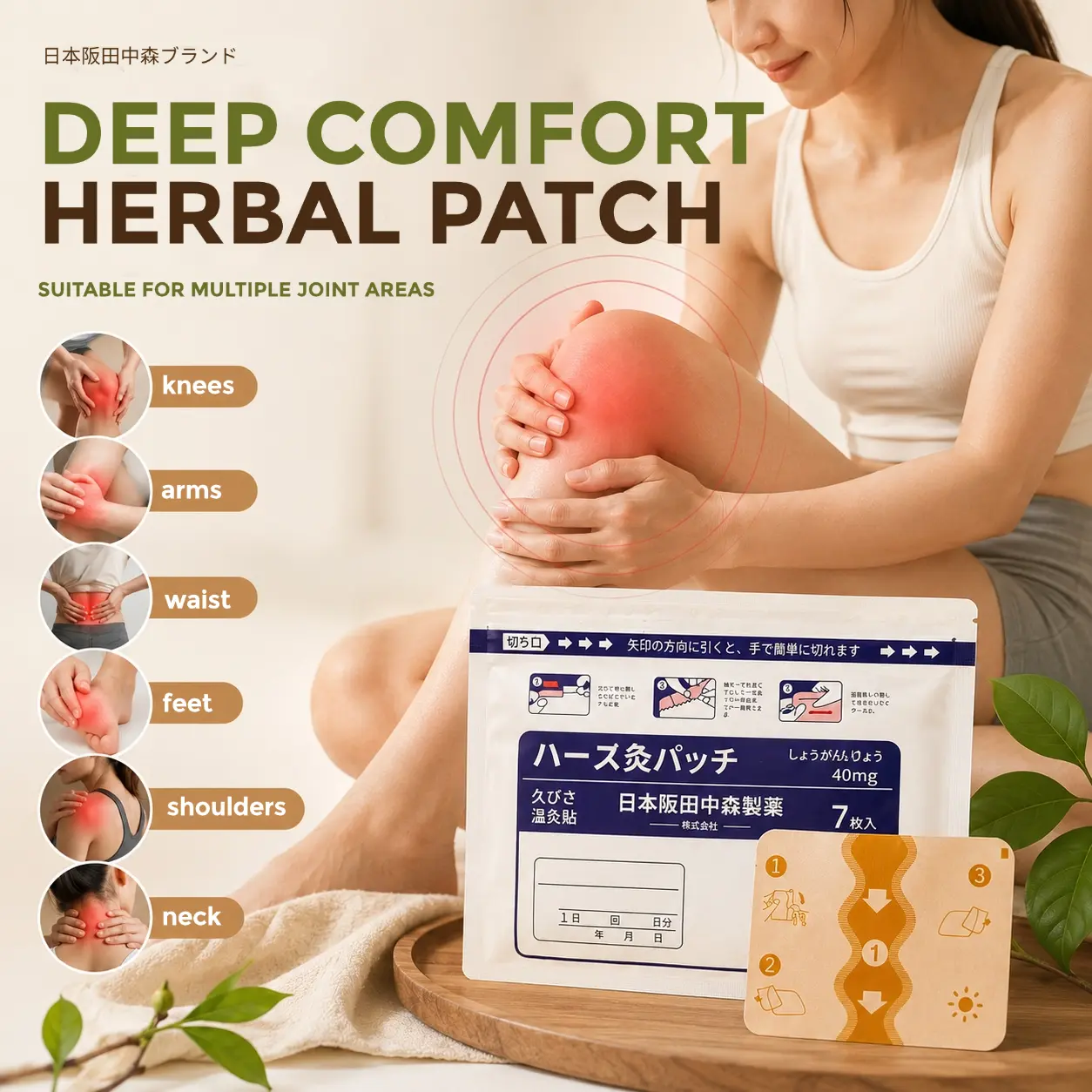 Multi-Use Herbal Heat Patches – Natural Comfort with Herbal Extracts, Easy to Apply, Long-Lasting Warmth, 7 Count