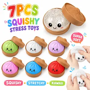 Dumpling Squishy, Squishy Dumpling Toy, Mystery Dumplings Squishies, dumpling squishy mystery box, Soft Squeeze Decompression Dough for Adults - Portable Stress Relief Toy - Office Decoration
