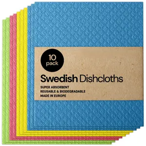 10 Counts Swedish Dishcloth Sponge Cloths Reusable and Washable Cleaning Kitchen