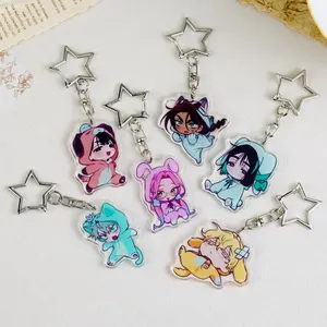 Alien Stage Cute Chibi Acrylic Keychain Set | Kawaii Animal Onesie Character Charm Alien Stage Merch Gift for Fan