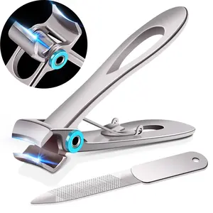 Nail Clippers for Thick Nails - Wide Jaw Opening Oversized Nail Clippers, Stainless Steel Heavy Duty , Extra Large Toenail Clippers for Seniors Elderly