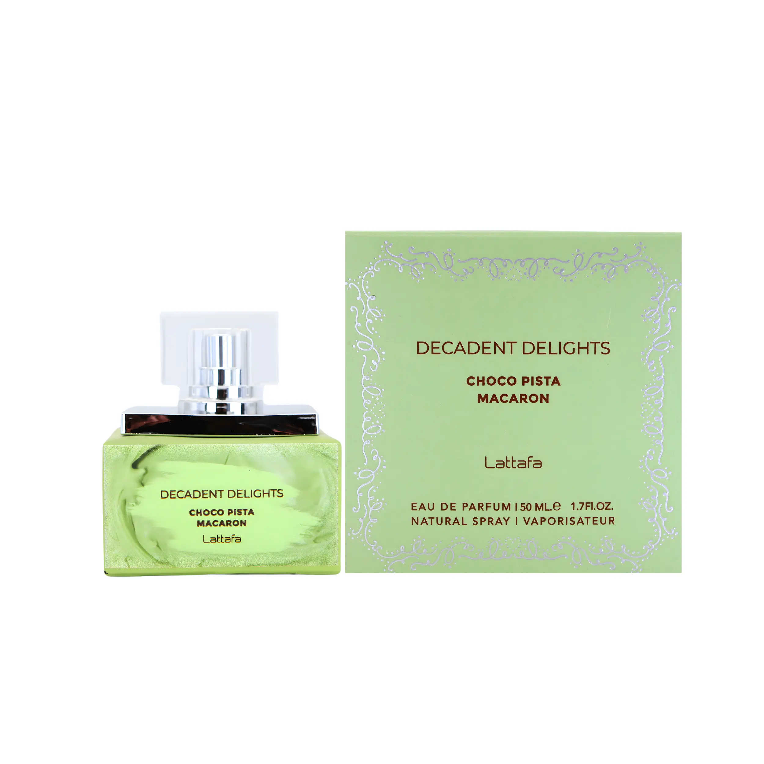Lattafa Decadent Delights Macaron Choco Pista Unisex Fragrance, 50ML (1.7FL.OZ) Single Item Fragrance Product, Fragrances