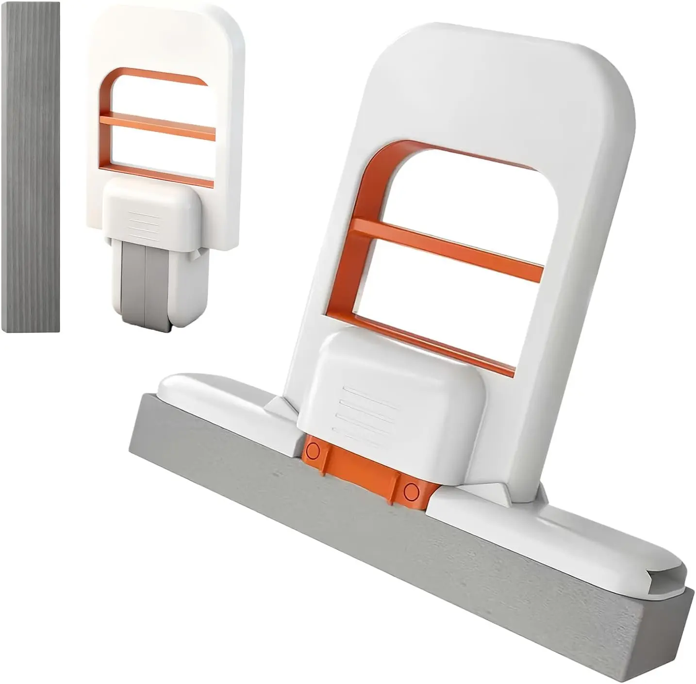 White portable mini desktop cleaning mop; dual-use (wet/dry) mini sponge mop featuring superior absorbency, hands-free washing, and reusability; suitable for bathrooms, kitchens, tabletops, glass, and tiles.